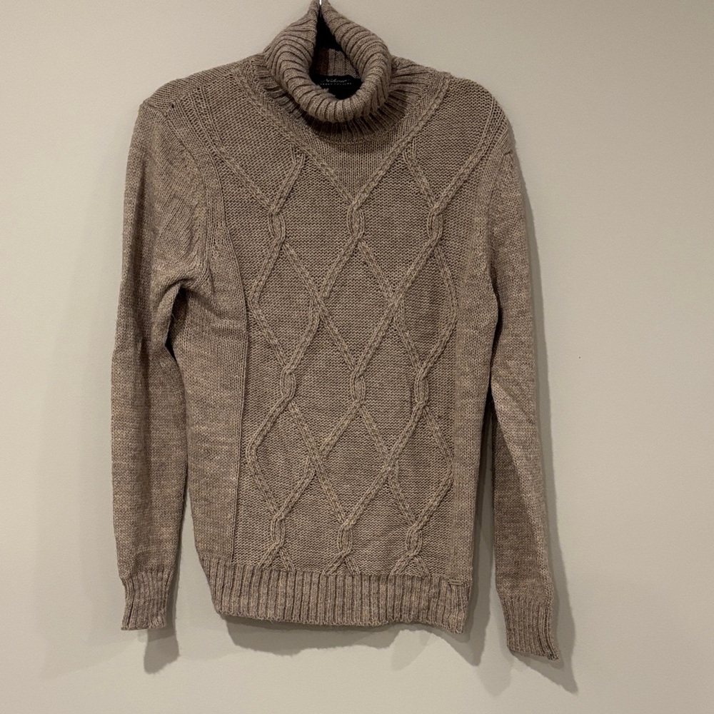 Men's Classic Turtleneck Sweater in Taupe